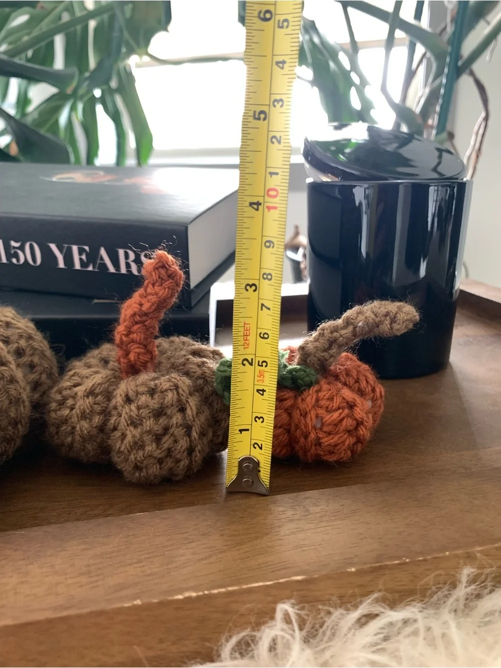 Handmade crochet fall pumpkins set of four